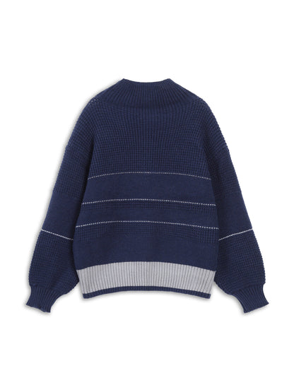 Offener Kragen Knopfleistenpullover
