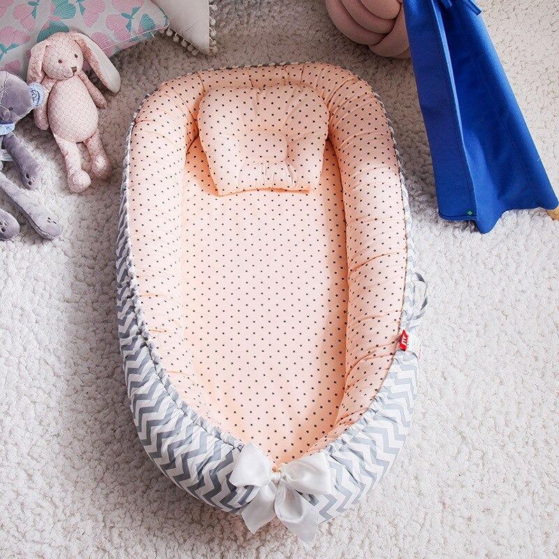 Baby Nest Stoßstange Schlafkopf Kissen Tragbares Babybett