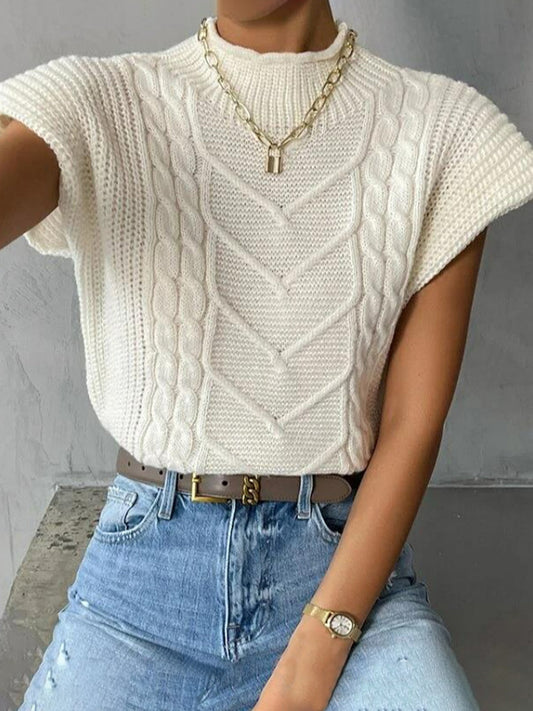 Plain cap-ærmet sweatervest
