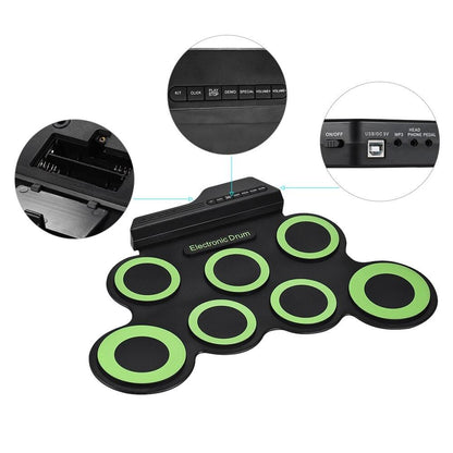 Tragbares elektronisches Schlagzeug Digital USB 7 Pads