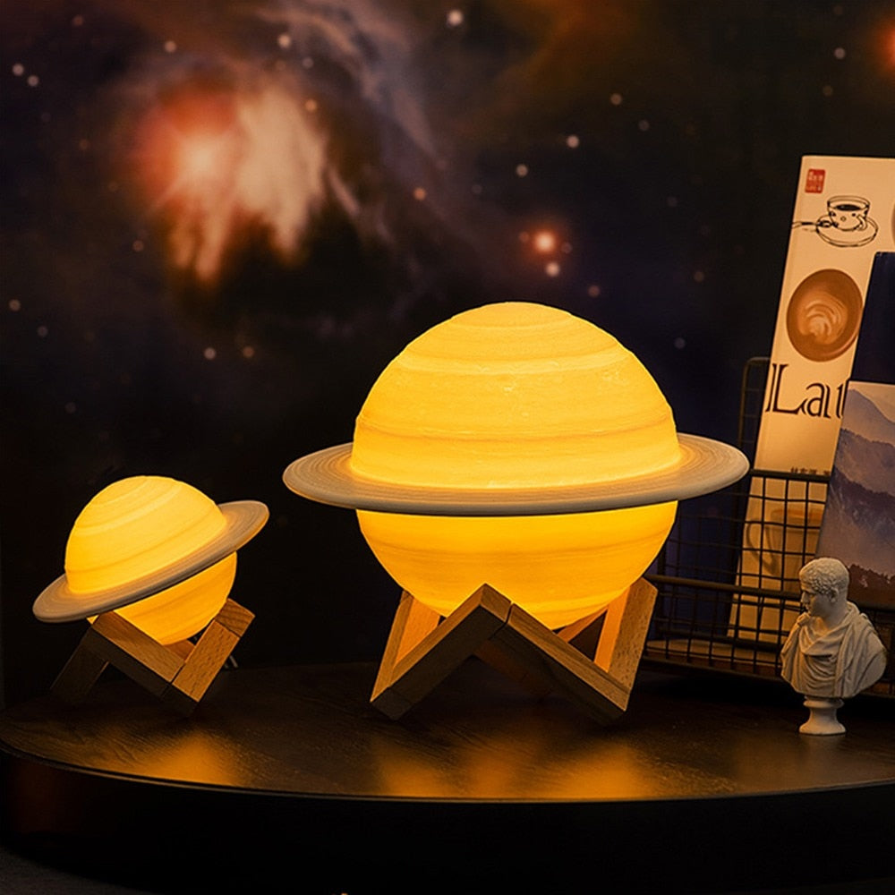 Planeet-Thema LED Nachtlamp – Kleurveranderend Saturnus Ontwerp voor Kinderen, Slaapkamers en Unieke Sfeervolle Woondecoratie