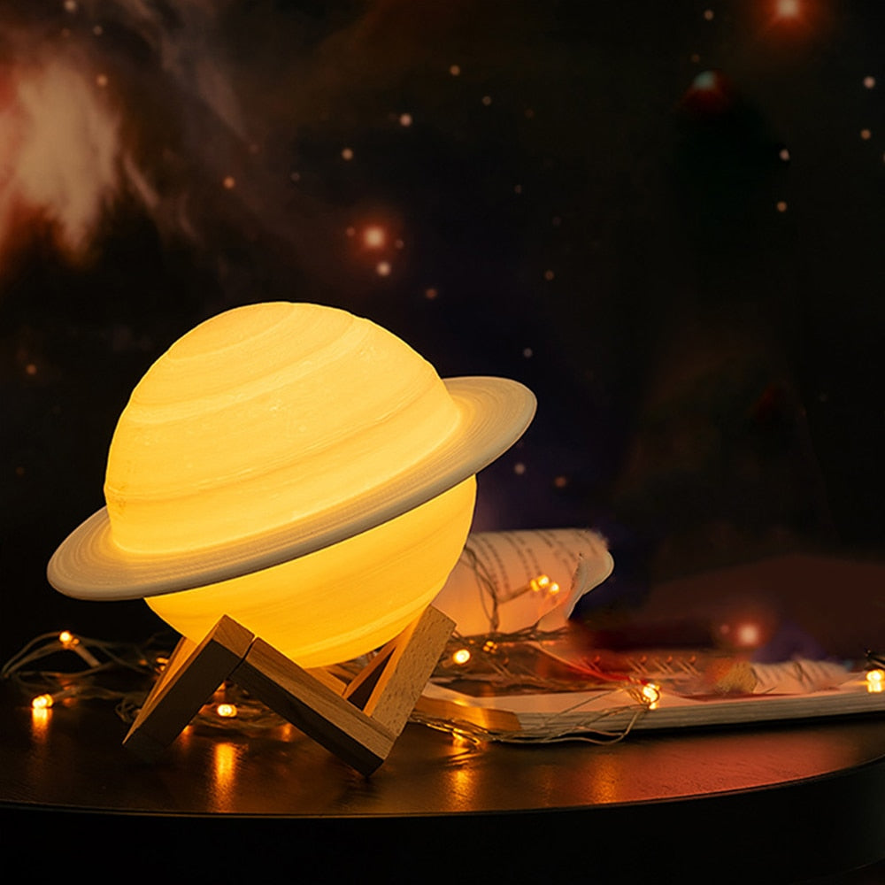 Planeet-Thema LED Nachtlamp – Kleurveranderend Saturnus Ontwerp voor Kinderen, Slaapkamers en Unieke Sfeervolle Woondecoratie