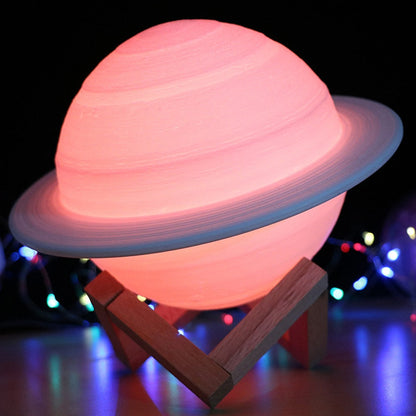 Planeet-Thema LED Nachtlamp – Kleurveranderend Saturnus Ontwerp voor Kinderen, Slaapkamers en Unieke Sfeervolle Woondecoratie