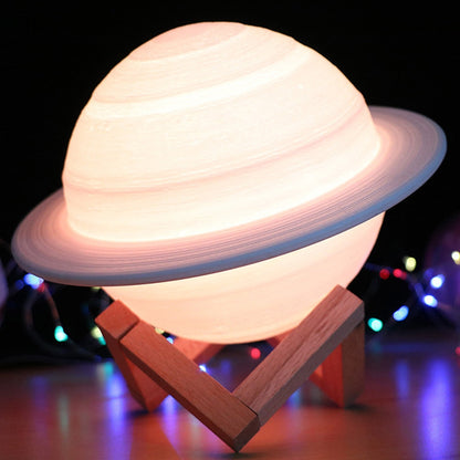 Planeet-Thema LED Nachtlamp – Kleurveranderend Saturnus Ontwerp voor Kinderen, Slaapkamers en Unieke Sfeervolle Woondecoratie