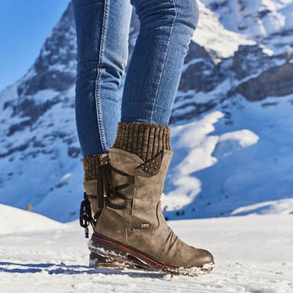 Fulvia Dames Winter Mid-Kuit Suède Warme Sneeuwlaarzen
