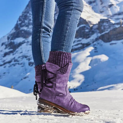 Fulvia Dames Winter Mid-Kuit Suède Warme Sneeuwlaarzen