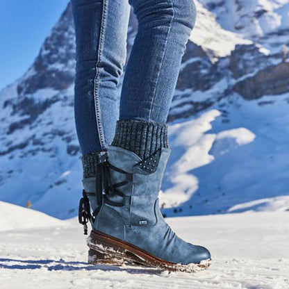 Fulvia Dames Winter Mid-Kuit Suède Warme Sneeuwlaarzen