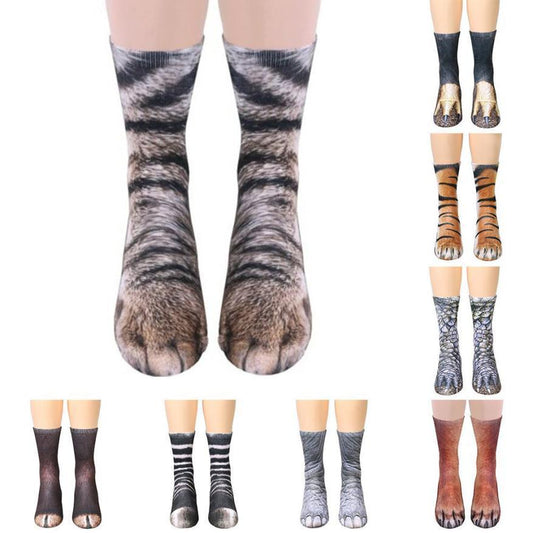 Adorable Animal Printed Paw Socks | High Quality Animal Paw Socks