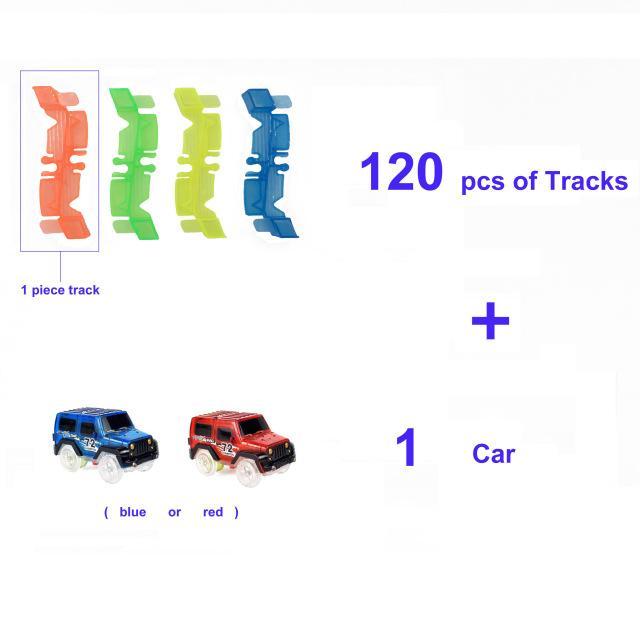 120pcs - Glow in the Dark Racing Toy Set