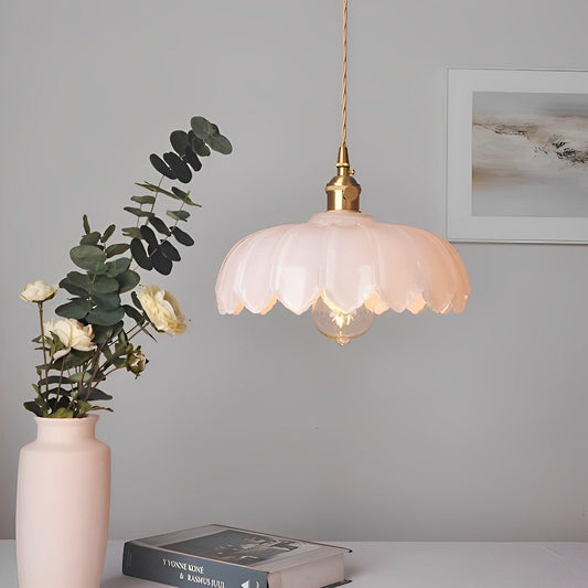 Retro Bloem Glas Messing Keuken Hanglamp Verlichting Kroonluchter Hanglamp