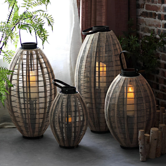 Retro ovale kooi LED kaars vloerlamp lantaarn