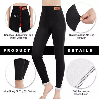 Dames winter warme Sherpa fleece gevoerde legging – dikke kasjmier thermische broek