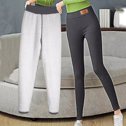 Dames winter warme Sherpa fleece gevoerde legging – dikke kasjmier thermische broek