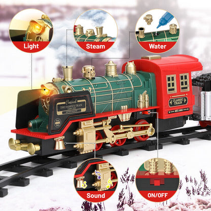 Fernbedienung Vintage Klassisches RC Zugspielzeug Set mit echtem Rauch, Lichtern, Sound