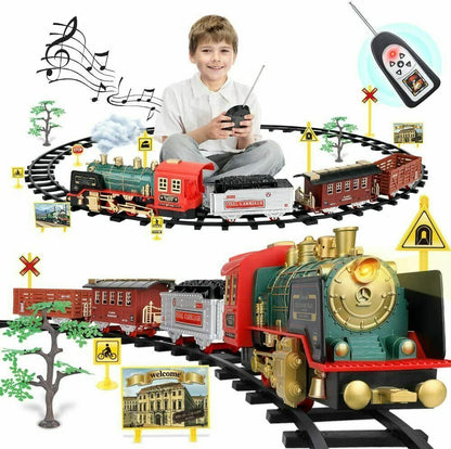 Fernbedienung Vintage Klassisches RC Zugspielzeug Set mit echtem Rauch, Lichtern, Sound