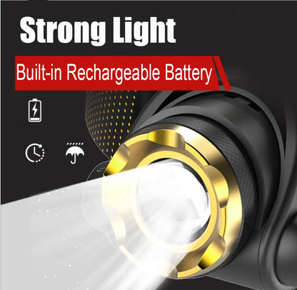 990000LM LED Hoofdlamp Oplaadbare Tactische Hoofdlamp Zoom Hoofdlamp Zaklamp