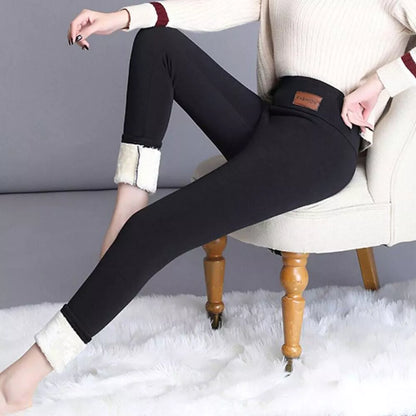 Dames winter warme Sherpa fleece gevoerde legging – dikke kasjmier thermische broek