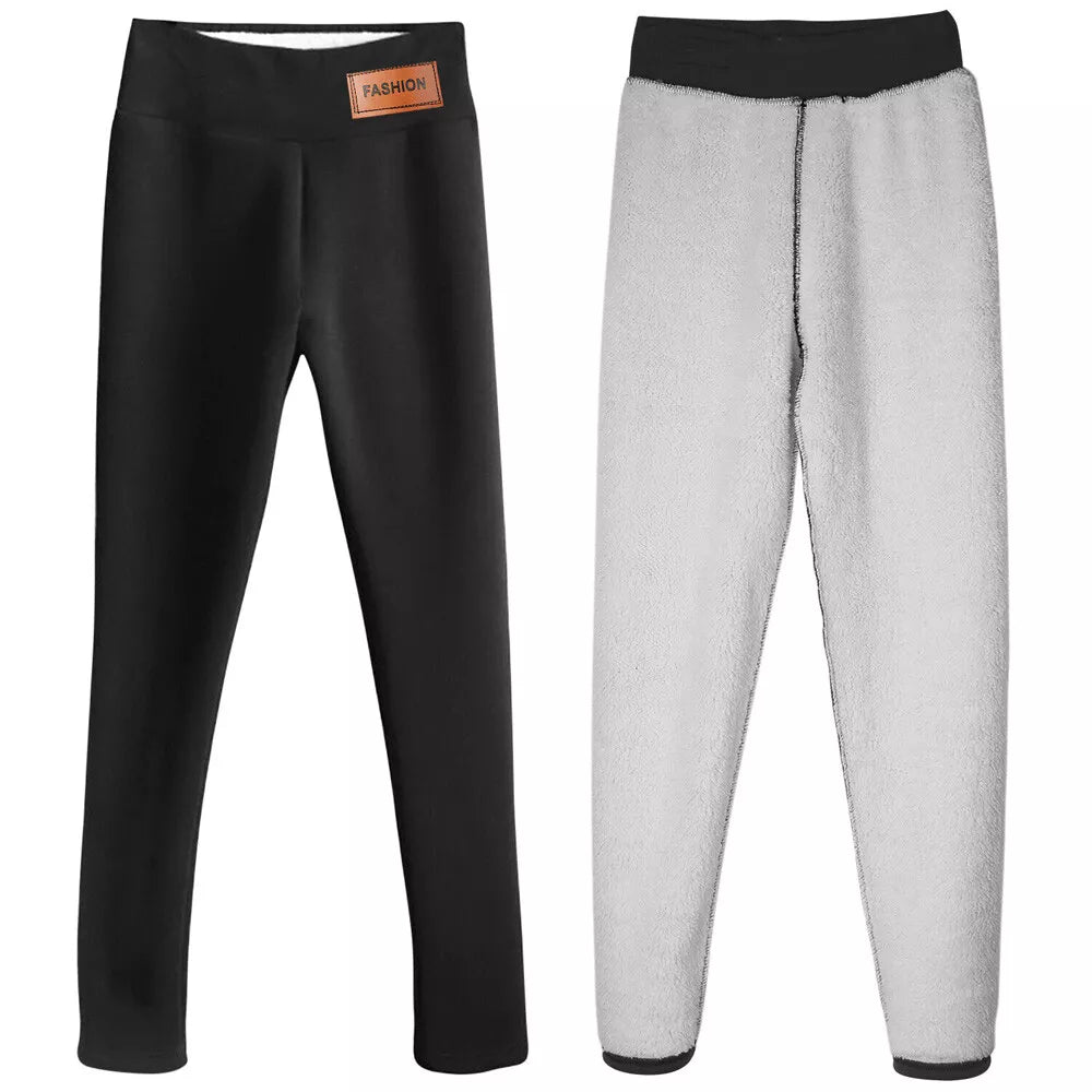 Dames winter warme Sherpa fleece gevoerde legging – dikke kasjmier thermische broek