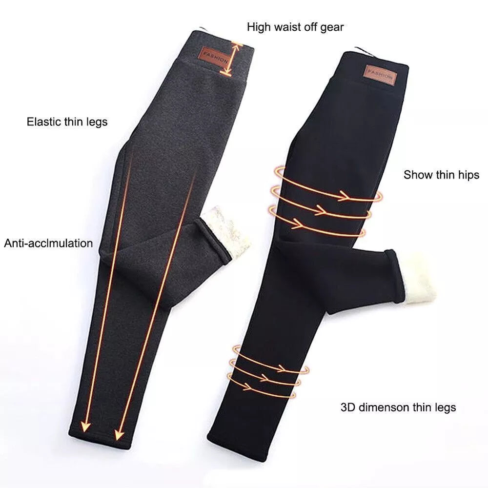 Dames winter warme Sherpa fleece gevoerde legging – dikke kasjmier thermische broek