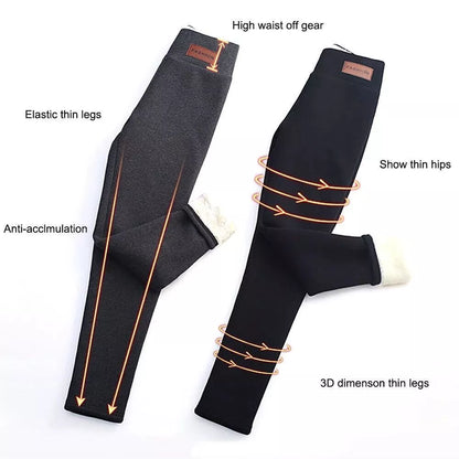 Dames winter warme Sherpa fleece gevoerde legging – dikke kasjmier thermische broek
