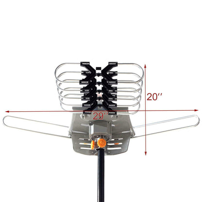 250 Meilen Outdoor Digital Verstärkte HDTV Antenne, Motorisierte 360° Drehung mit Mast
