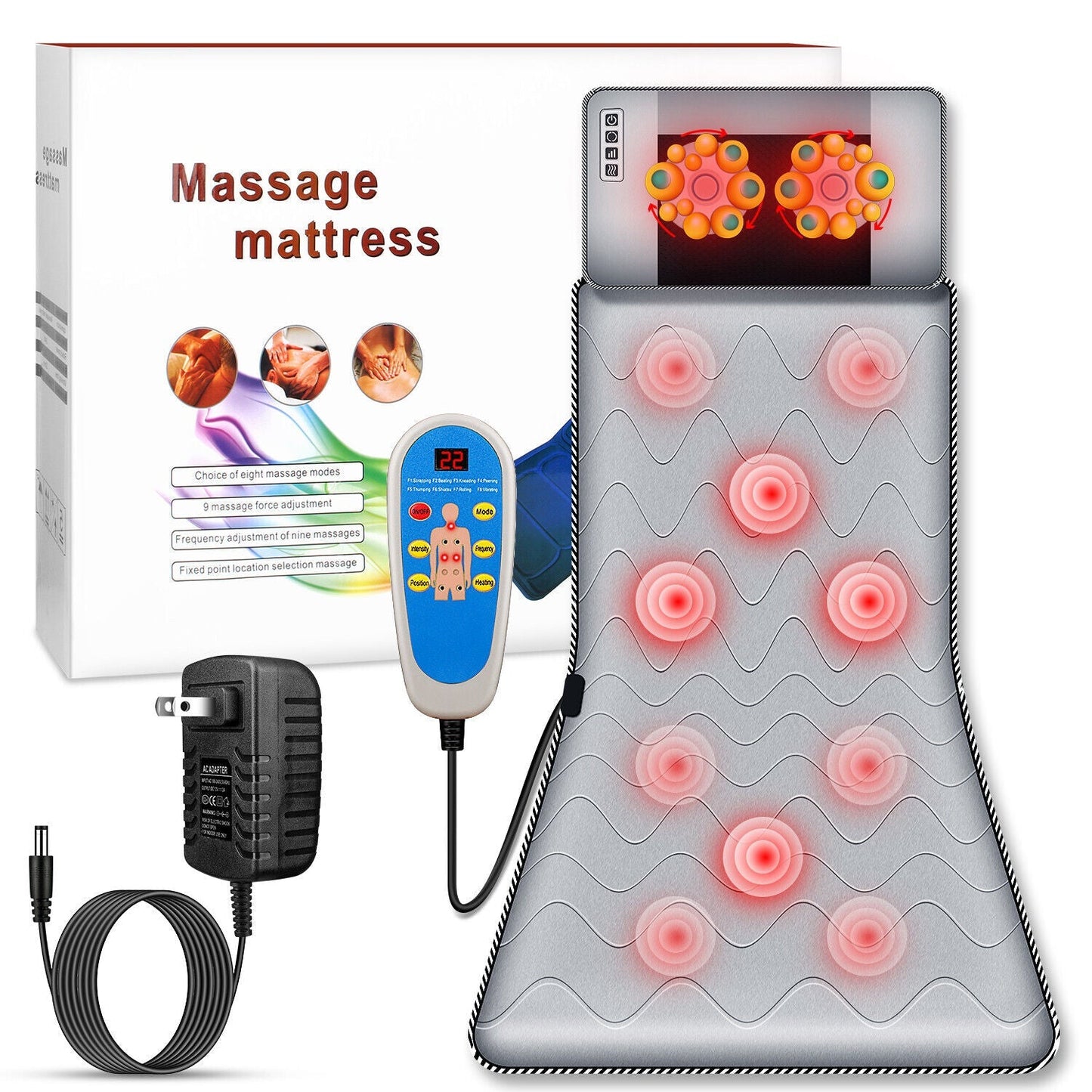 Verwarmd Elektrisch Draagbaar Volledig Lichaam Massage Matras Mat
