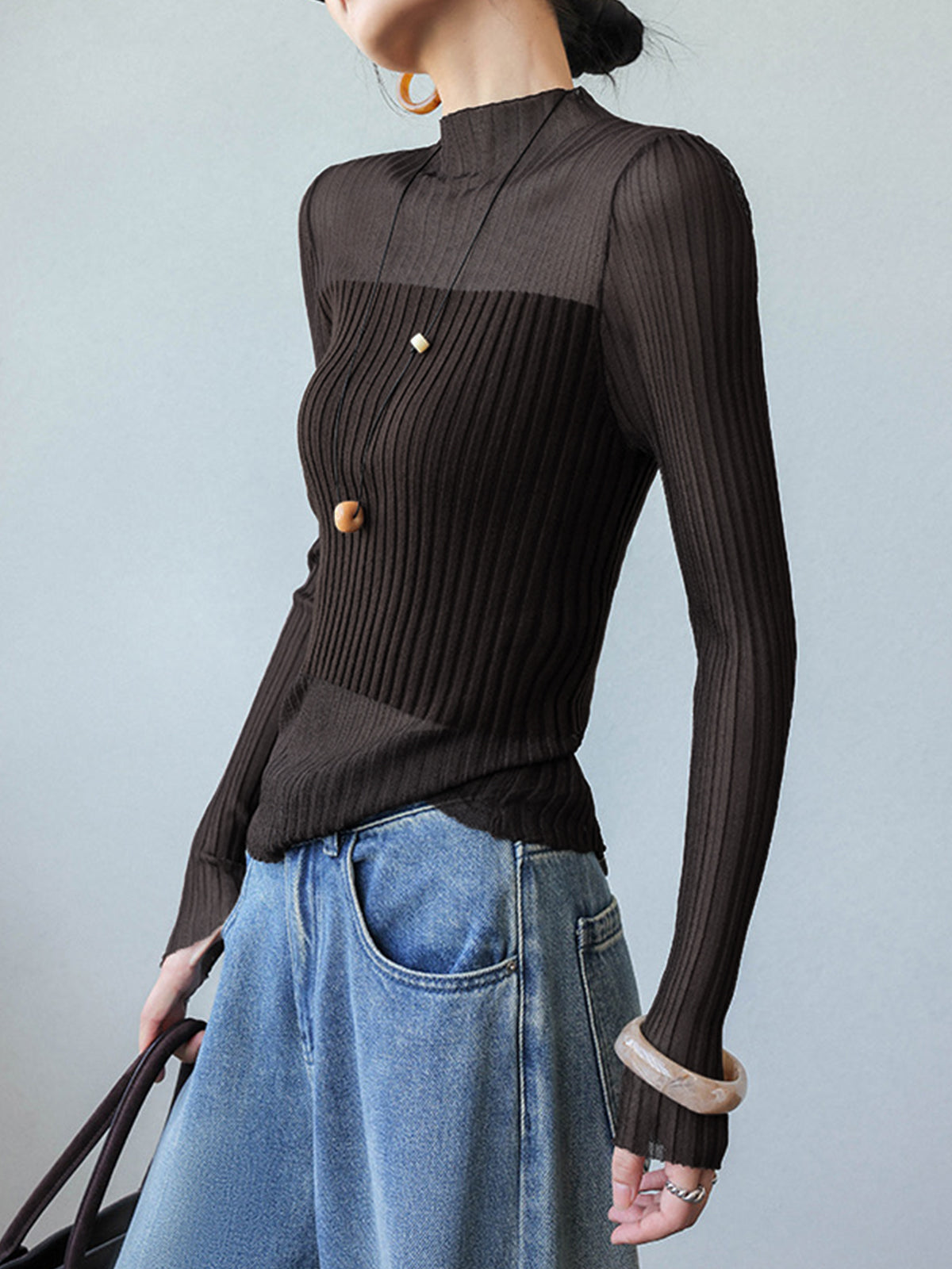 Transparante Paneel Slim Trui