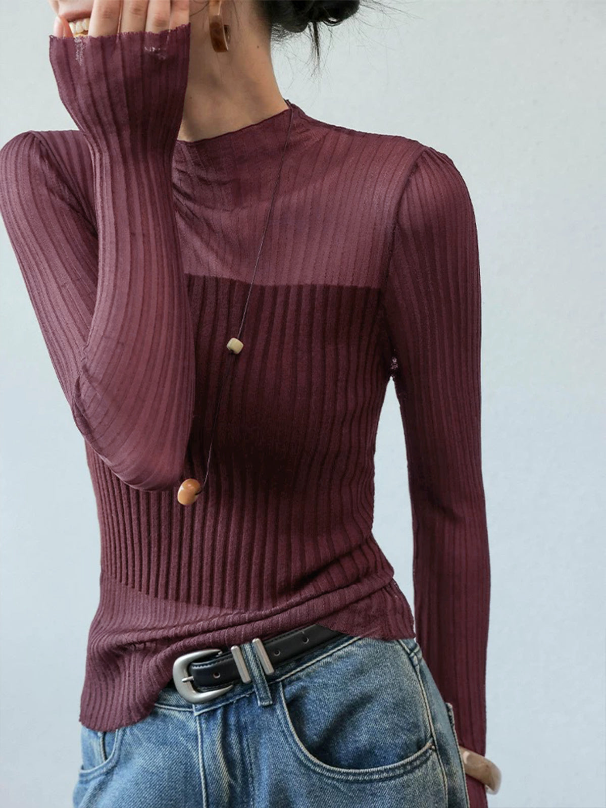 Transparante Paneel Slim Trui