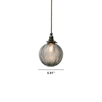 Lotus textuur glazen bol hanglamp