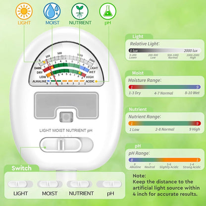 4-in-1 slimme bodemmeter voor nauwkeurige plantverzorgingsmonitoring
