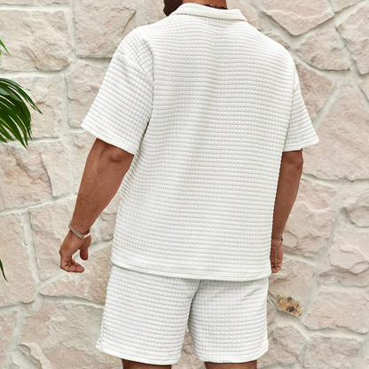 Men’s Waffle Tracksuit Set – Trendy 2-Piece Outfit