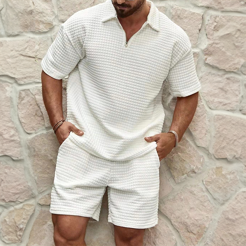 Men’s Waffle Tracksuit Set – Trendy 2-Piece Outfit