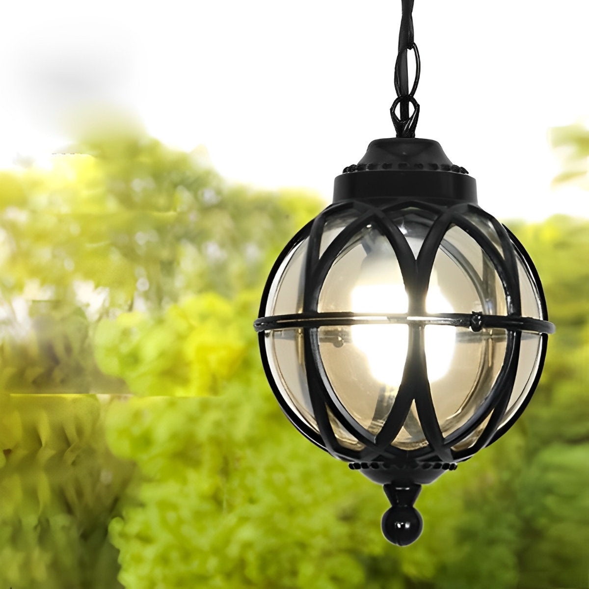 Waterproof Aluminum Glass Ball Outdoor Chandelier Light Hanging Chain Adjustable