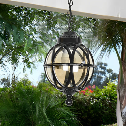 Waterproof Aluminum Glass Ball Outdoor Chandelier Light Hanging Chain Adjustable