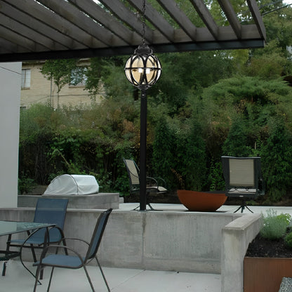 Waterproof Aluminum Glass Ball Outdoor Chandelier Light Hanging Chain Adjustable