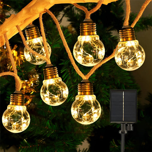 Waterproof Solar 31ft 20 LED Outdoor String Lights
