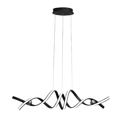 Minimalistische golfstrip gedraaide creatieve traploze dimbare LED kroonluchter hanglamp