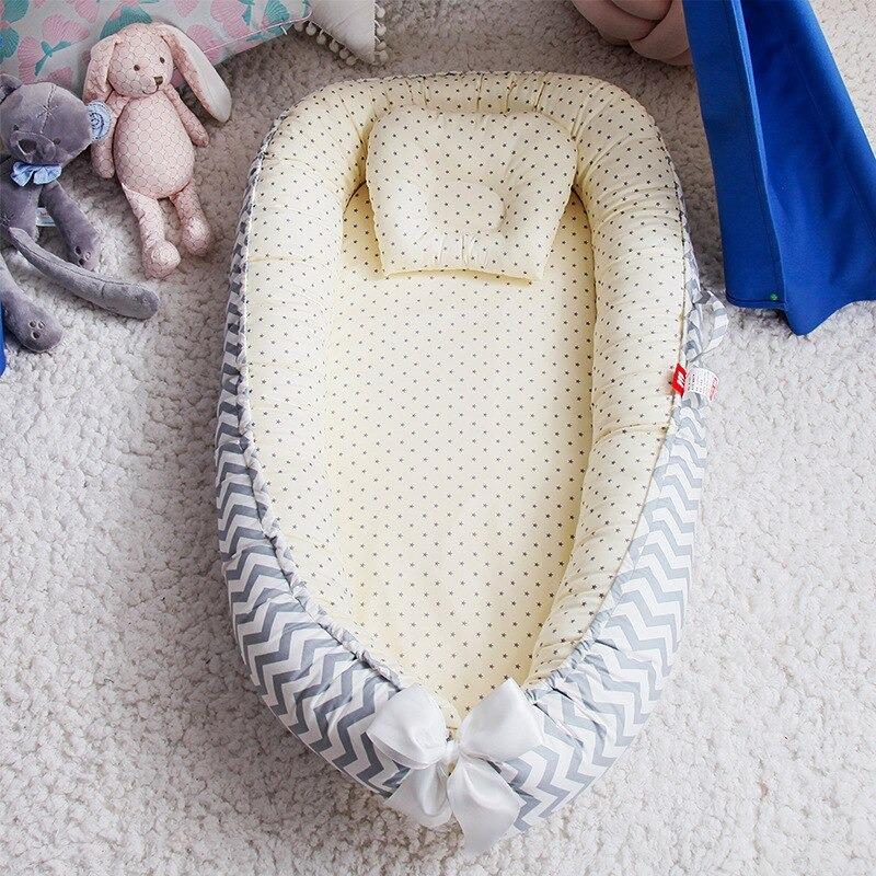 Baby Nest Stoßstange Schlafkopf Kissen Tragbares Babybett